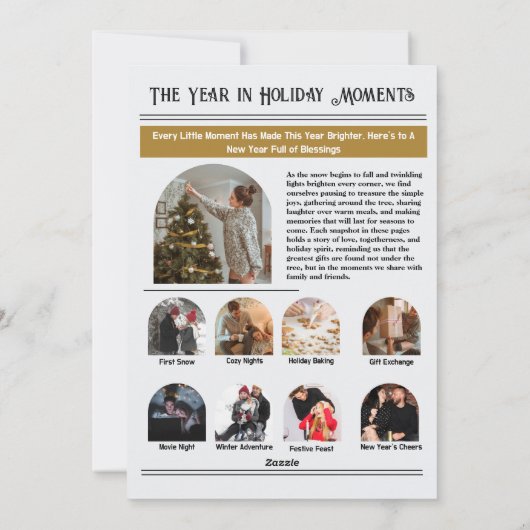 Nieuwsbrief Archief Fotocollage Kerstmis Feestdagenkaart (Achterkant)