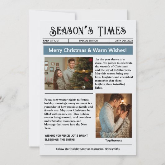 Nieuwsbrief Archief Fotocollage Kerstmis Feestdagenkaart (Voorkant)