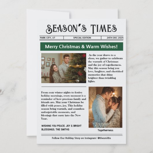 Nieuwsbrief Archief Fotocollage Kerstmis Feestdagenkaart (Voorkant)