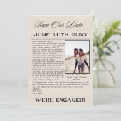 NIEUWSBRIEF Bewaar onze datum bruiloft aankondigin Save The Date (Staand voorkant)