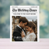 Nieuwsbrief De avond voor de bruiloft Welkom Teken Acryl Bord (Neutraal)