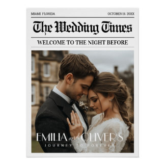 Nieuwsbrief De avond voor de bruiloft Welkom Teken Perfect Poster