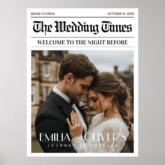 Nieuwsbrief De avond voor de bruiloft Welkom Teken Poster (Voorkant)