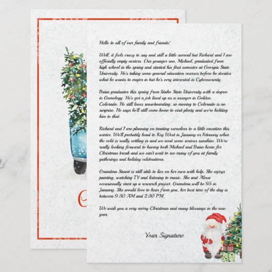 Nieuwsbrief Jouw tekst kerstkerstkerstfeestdag Briefpapier (Voorkant / Achterkant)