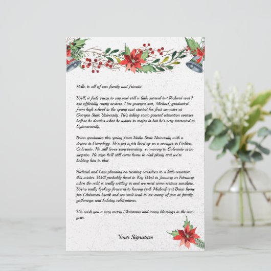 Nieuwsbrief Jouw tekst Stat land kerstfamilie Briefpapier (Staand voorkant)