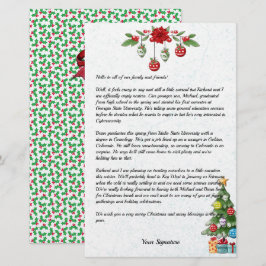 Nieuwsbrief Jouw tekst Stat land kerstfamilie Briefpapier