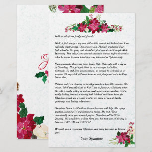 Nieuwsbrief Jouw tekst van de kerstfamilie Poinset Briefpapier