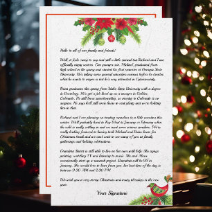 Nieuwsbrief Jouw tekst van de kerstfamilie Poinset Briefpapier