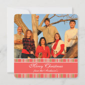 Nieuwsbrief met de achterste Coral Stripe-kerstkaa Kaart (Voorkant)