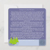 Nieuwsbrief op achterkant retro blauwe limoen kers feestdagenkaart (Achterkant)