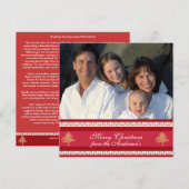 Nieuwsbrief op achterkant Rode Damast Kerstkaart (Voorkant / Achterkant)