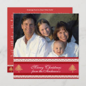 Nieuwsbrief op Rode Damast Kerstkaart (Voorkant / Achterkant)