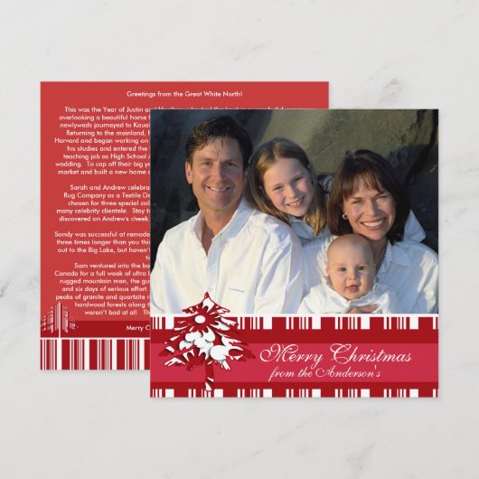 Nieuwsbrief op Terug Rode Bloemboom Kerst Kaart (Voorkant / Achterkant)