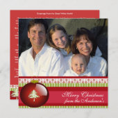 Nieuwsbrief over kerstkaart met rode achtergrondve kaart (Voorkant / Achterkant)