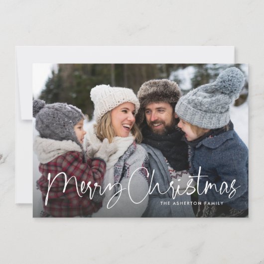 Nieuwsbrief rood met kerstscript feestdagenkaart (Voorkant)