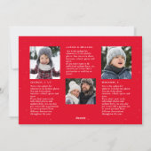 Nieuwsbrief rood met kerstscript feestdagenkaart (Achterkant)