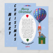 Nieuwsbrief Santa Hot Air ballon  Feestdagenkaart (Voorkant / Achterkant)