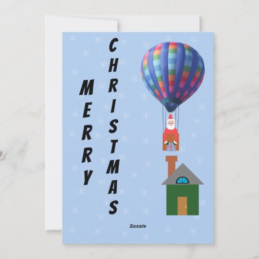 Nieuwsbrief Santa Hot Air ballon Feestdagenkaart (Achterkant)