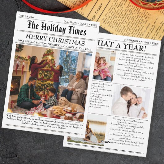 Nieuwsbrief van de Kerstfamilie Fotojaar in Review Feestdagenkaart