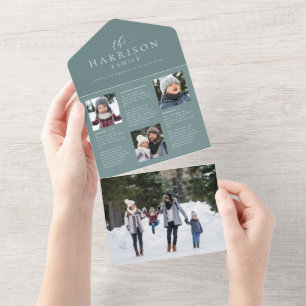 Nieuwsbrief van familie: drievoudig nieuw jaar all in one uitnodiging