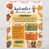 Nieuwsbrief voor de klas van september flyer (Voorkant)