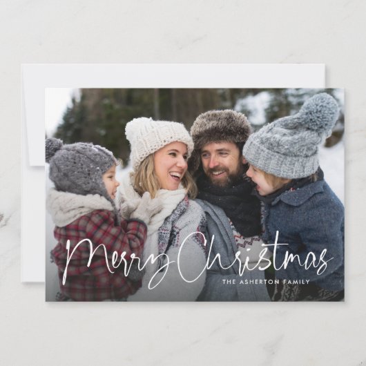 Nieuwsbrief voor Merry Kerstmis, eenvoudig script Feestdagenkaart (Voorkant)