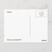 Nieuwschierige Alpaca ~ briefkaart (Achterkant)