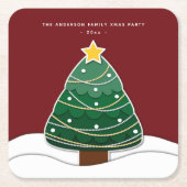 Nieuwse kerstboomfeest kartonnen onderzetters (Voorkant)