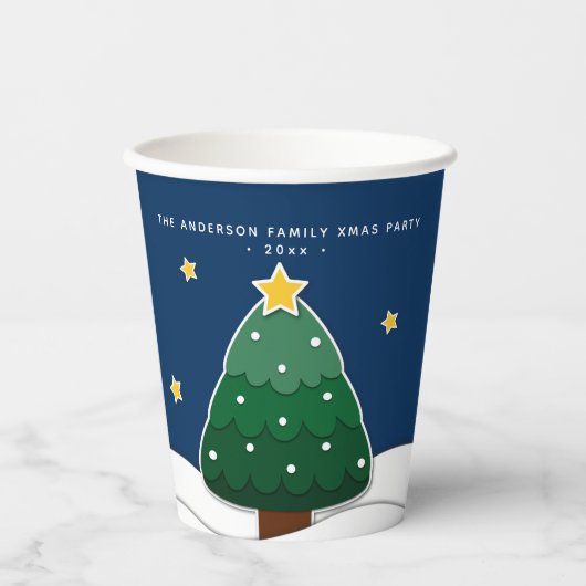 Nieuwse kerstboomfeest papieren bekers (Voorkant)