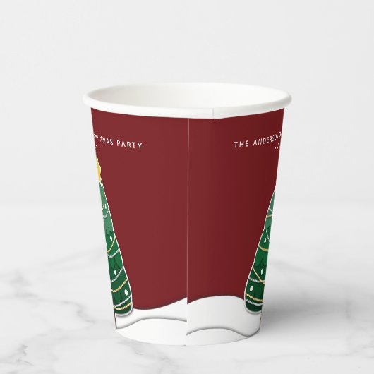 Nieuwse kerstboomfeest papieren bekers (Rechts)