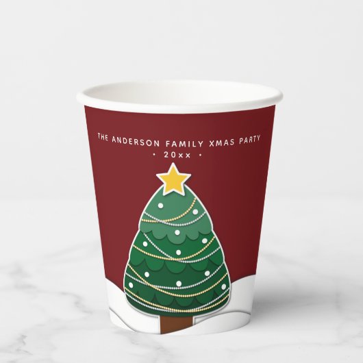 Nieuwse kerstboomfeest papieren bekers (Voorkant)