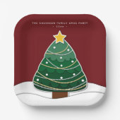 Nieuwse kerstboomfeest papieren bordje (Voorkant)