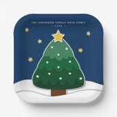 Nieuwse kerstboomfeest papieren bordje (Voorkant)