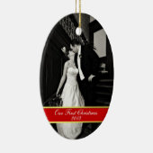 Nieuwsfeest Eerste Kerstmis Wed Keramisch Ornament (Rechts)