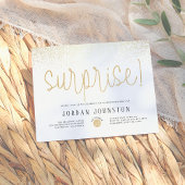 Nieuwsfeest in de moderne witte en goudsurrogaat uitnodiging briefkaart