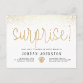 Nieuwsfeest in de moderne witte en goudsurrogaat uitnodiging briefkaart (Voorkant)