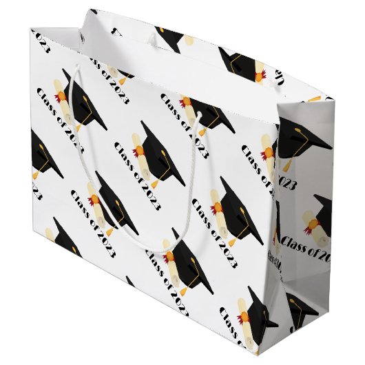 Nieuwsfeest in het moderne afstuderen groot cadeauzakje (Achterkant Gekanteld)