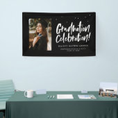 Nieuwsfeest in het moderne afstuderen spandoek (Beurs)