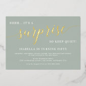 Nieuwsfeest in moderne vorm en Gold Script Folie Uitnodiging (Voorkant)