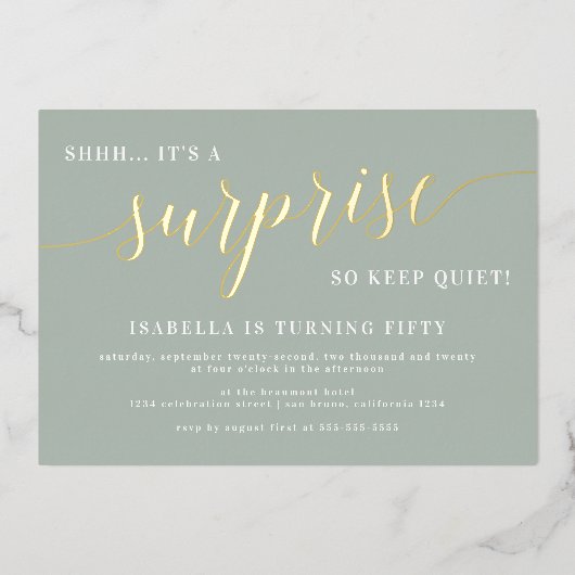 Nieuwsfeest in moderne vorm en Gold Script Folie Uitnodiging (Voorkant)