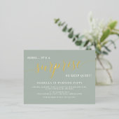 Nieuwsfeest in moderne vorm en Gold Script Folie Uitnodiging Briefkaart (Staand Voorkant)