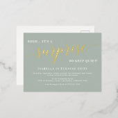 Nieuwsfeest in moderne vorm en Gold Script Folie Uitnodiging Briefkaart (Voorkant / Achterkant)