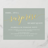 Nieuwsfeest in moderne vorm en Gold Script Folie Uitnodiging Briefkaart (Voorkant)