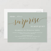 Nieuwsfeest in moderne vorm en Gold Script Uitnodiging Briefkaart (Voorkant / Achterkant)