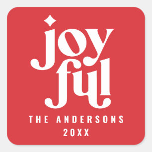 Nieuwsfeest in roodfotografie vierkante sticker