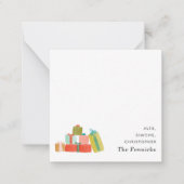 Nieuwsfeest met kerstcadeaus voor Waterverf Notitiekaartje (Voorkant)