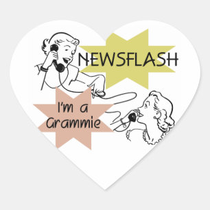 Nieuwsflits Ik ben een Grammie T-shirts en geschen Hart Sticker
