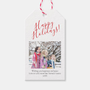 Nieuwsfoto's van moderne en elegante kerstfamilie cadeaulabel