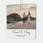 Nieuwsgierig 1-kerstfoto keramisch ornament (Links)