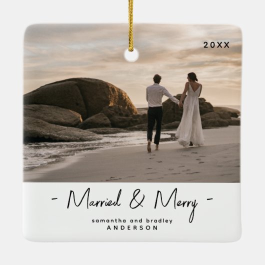 Nieuwsgierig 1-kerstfoto keramisch ornament (Achterkant)